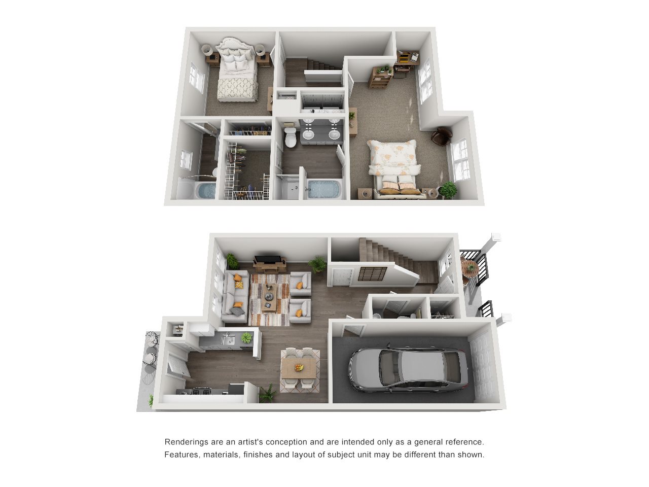 Lodge at Croasdaile Farm Two Bedroom Floor Plan